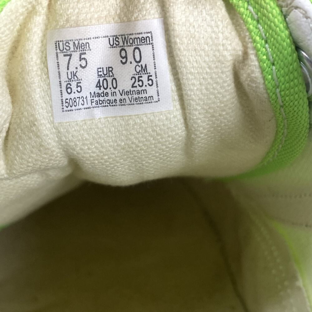 Vans Old Skool Classic Womens Neon Green Size 9 Low Top Shoes Sneakers - Picture 8 of 9